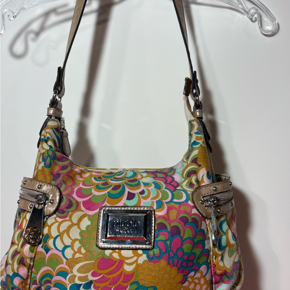 Colorful Floral Print Shoulder Bag - Multicolor